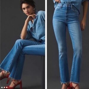 Mother Jeans The Hustler Ankle Fray in Layover